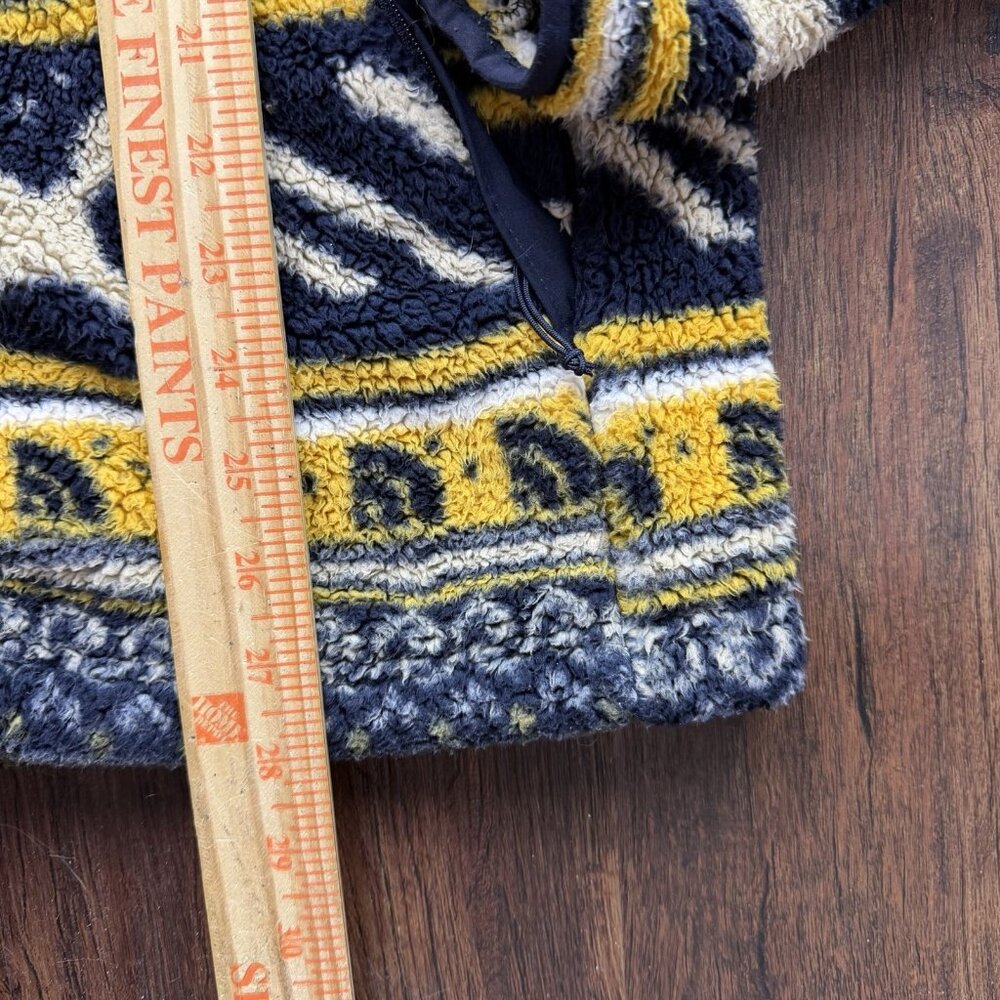 The North Face Fleece Jacket Full Zip Aztec Campshire Mens Medium Yellow Blue - Picture 6 of 6